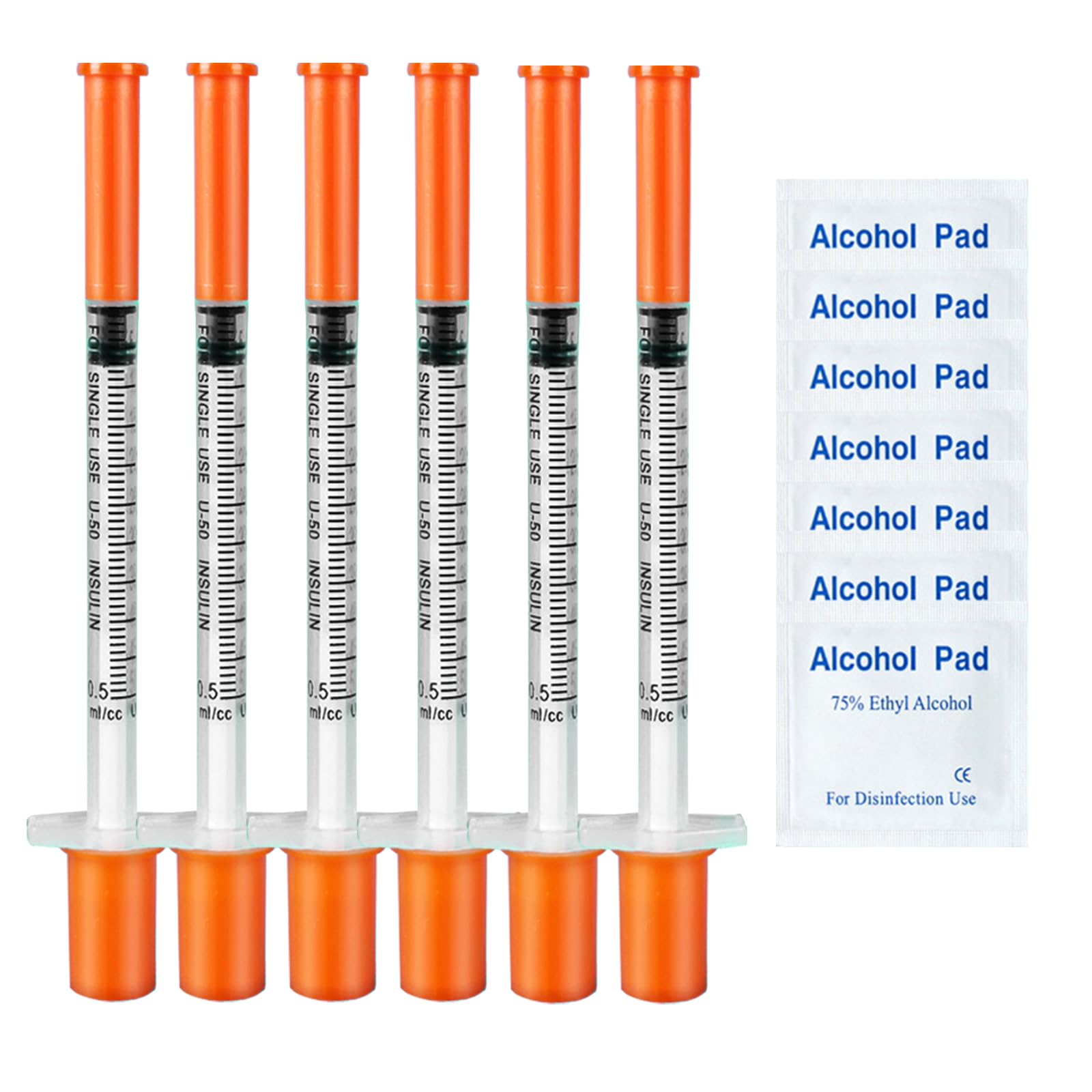 QILUCKY 24 pack 0.5ml 0.3x8mm Plastic Multiple Uses Measuring Tools with 31G (8mm long), Laboratory accessories, Individually Wrapped