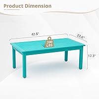 Vista 3 de LUE BONA HDPS - Mesa de centro para exteriores, rectangulares exteriores, patas niveladoras ajustables, resistente a la intemperie, mesa de patio