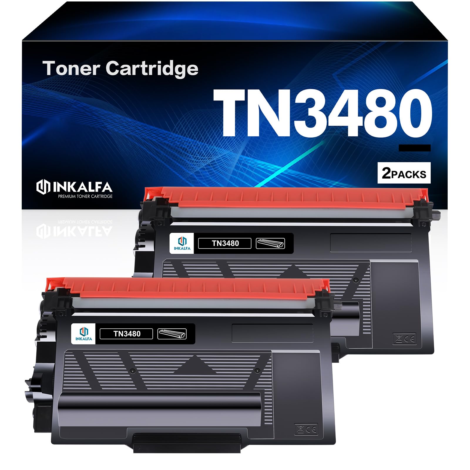 inkalfa TN3480 TN-3480 Kompatibel für Brother HL-L5100DN Toner MFC-L5750DW HL-L5200DW MFC-L5700DW DCP-L5500DN MFC-L6800DW TN 3480 TN3430 TN-3430 - Schwarz, 2-Pack