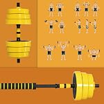 Soozier 44lbs/55lbs/66lbs Adjustable Bar and Dumbbell Set with Bar, Plate Clamp for Strength Training, Full Body Training, Strength Training, Home Sports Space, Ergonomic Exercise