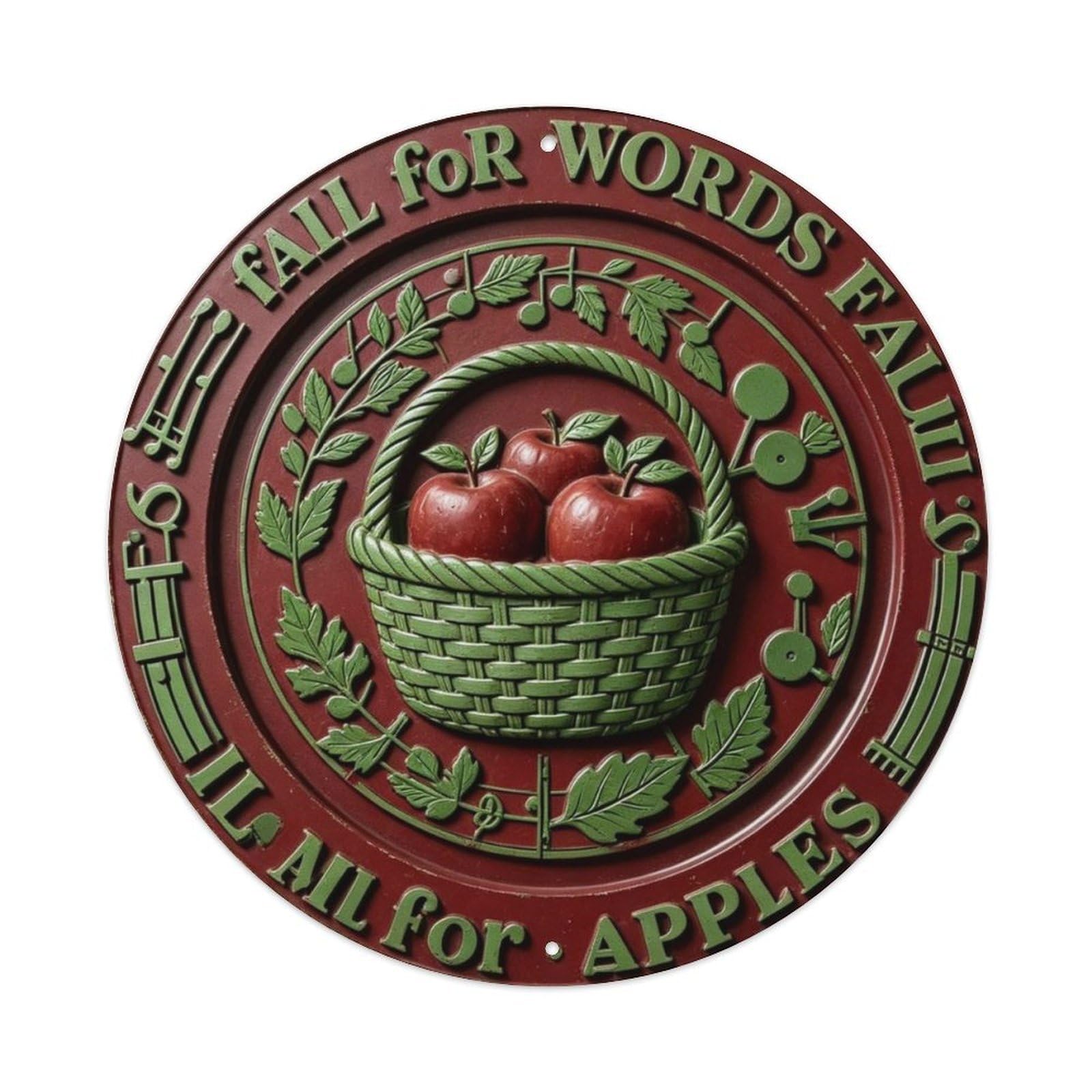 Fall for Apples Metal Tin Sign Plaque