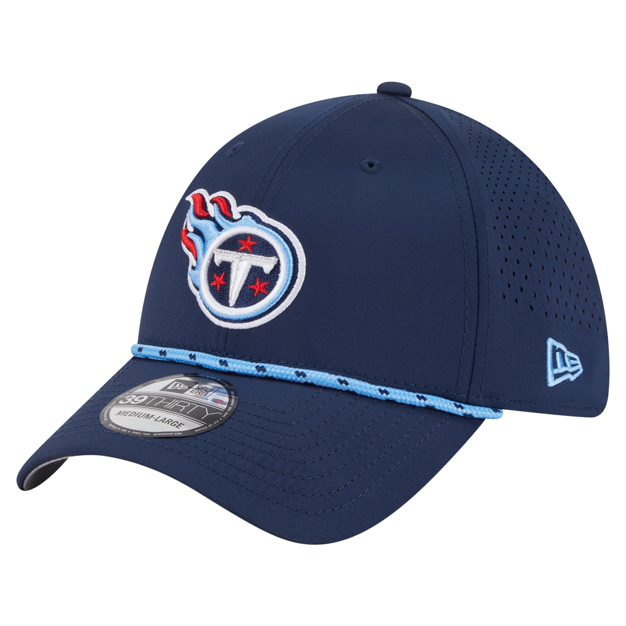 New Era Men's NFL Perforated 39THIRTY Flex Hat, Tennessee Titans, Navy, S-M — image 1