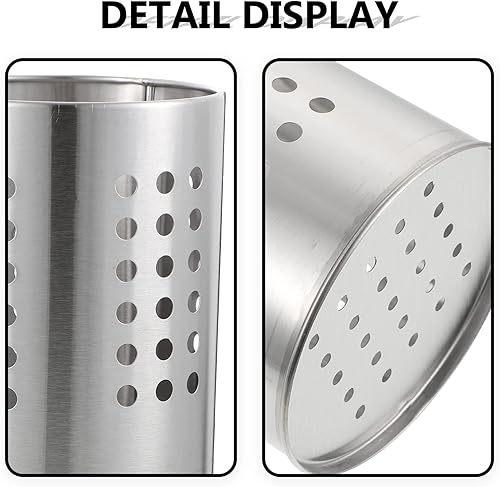Miniatura 5 de DOITOOL 2 soportes para utensilios de cocina de acero inoxidable para encimera, soporte para cucharas, cubos de cubiertos, soporte para palillos,