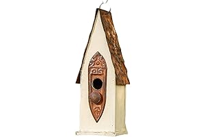 13.25 Inch Wooden Church Decorative Bird House for Gardens