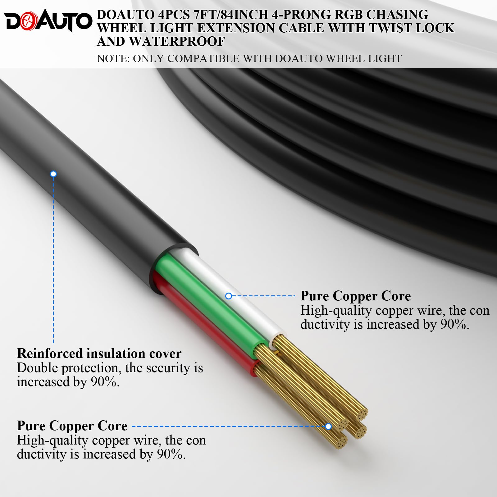 Amazon.co.jp: DOAUTO 7フィート/84 4プロング ソケット アンダー