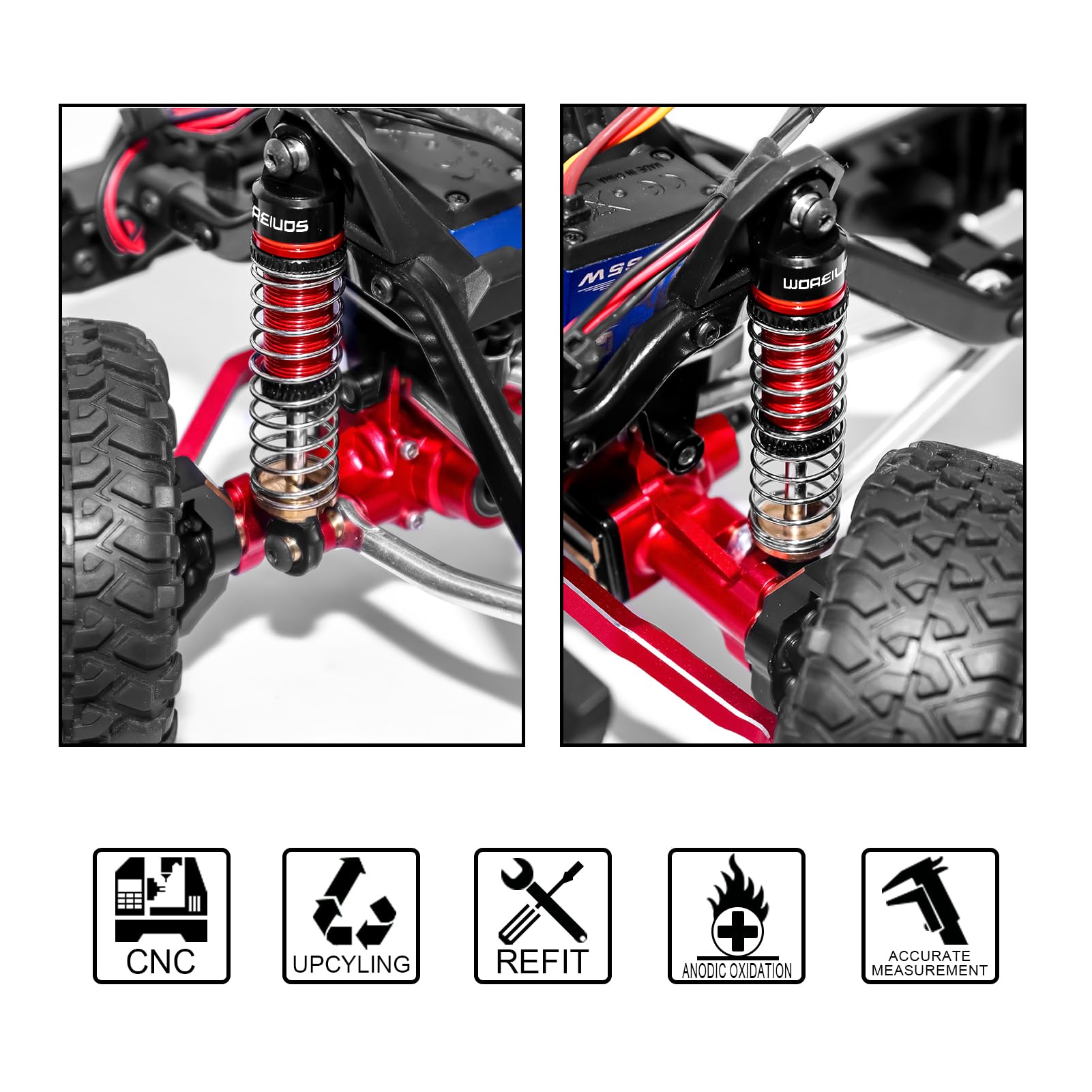 Amortiguador De Aceite Delantero O Trasero Para Coche De Control Remoto, Aleación De 55 65mm, 68