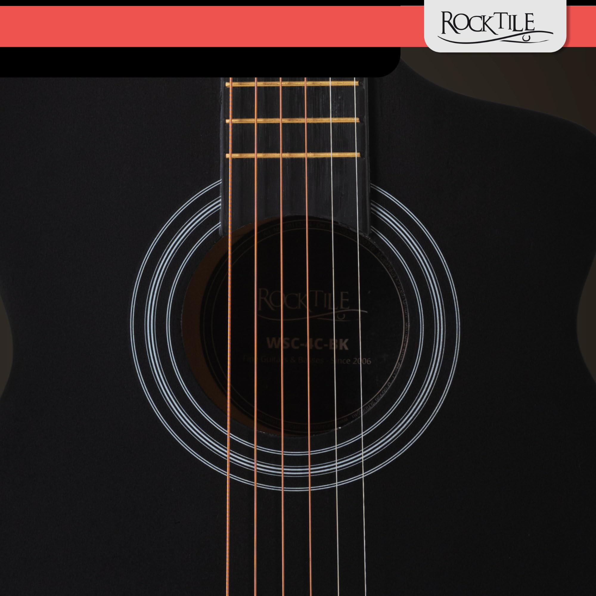 Rocktile WSC-4C-BK Guitarra Western Negra, General, Modelo: WSC-4C-BK | Peso: 1, 38 kg, Cuerdas: 6, Orientación: Diestros, Cuerpo, Forma del cuerpo: Concert con Cutaway, Tapa: Tilo, Mástil