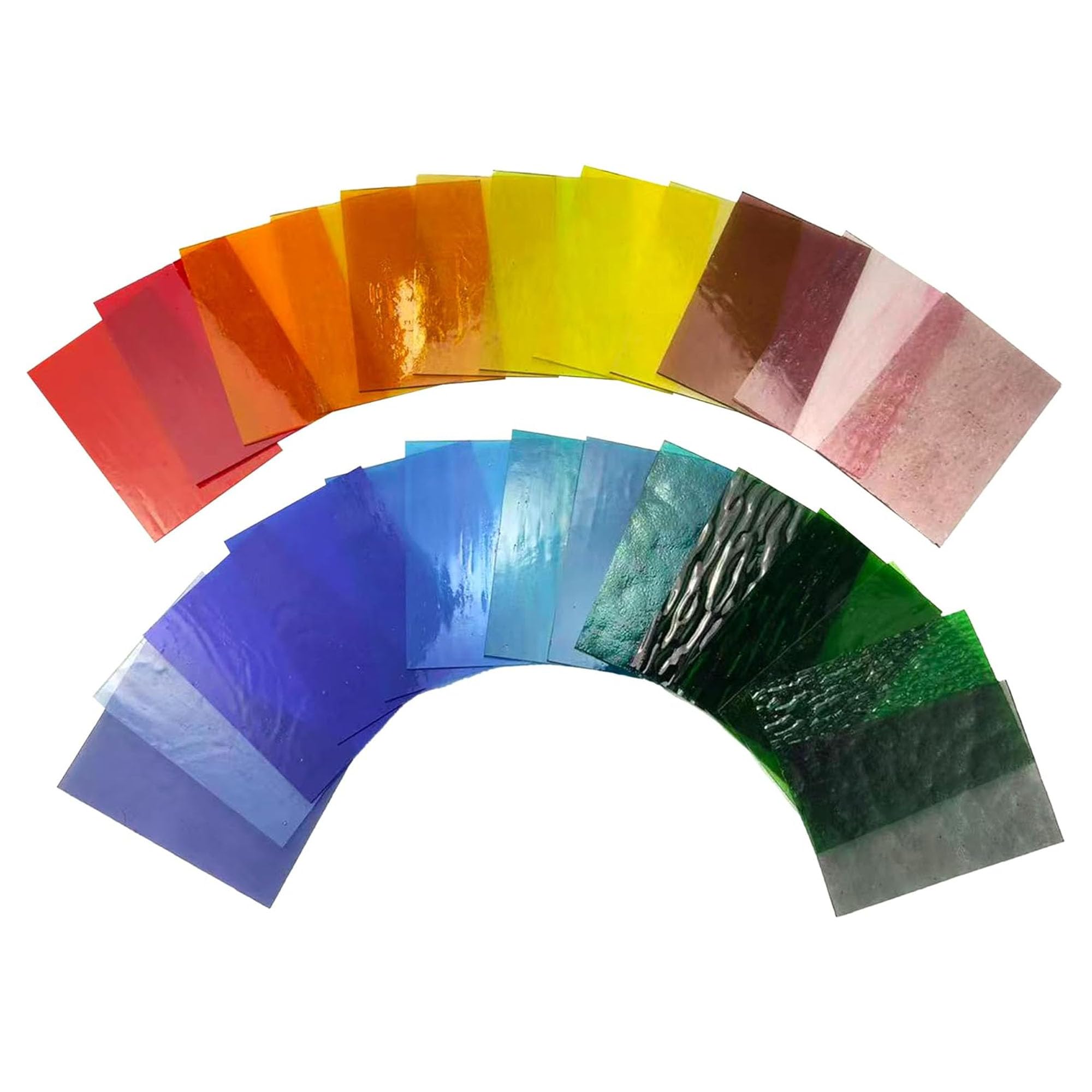 Paquete variado de 26 hojas de vidrieras – Hojas de vidrio transparente de 15,2 x 10,2 cm para mosaico, atrapasueños, manualidades y decoración del hogar – Kit de inicio de vidrio de arte