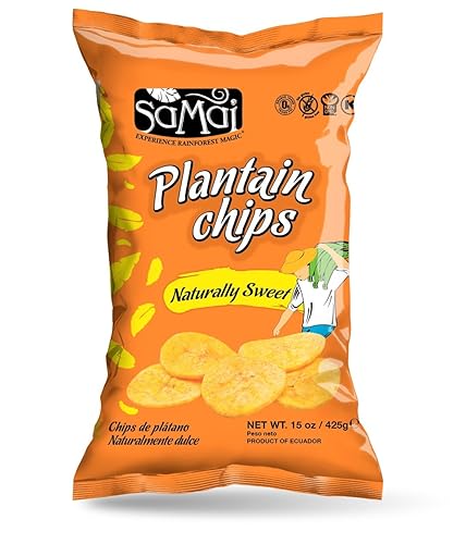 Miniatura 26 de SAMAI Pacific Sea Salt Plátano Chips de 1.2 onzas (paquete de 36) – Sin gluten, totalmente natural, sin OMG y Kosher