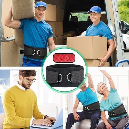 Miniatura 7 de Soporte de espalda para aliviar el dolor de espalda baja - Cinturón de apoyo de espalda para levantamiento pesado, ciática, escoliosis, hernia de