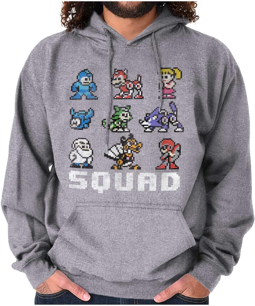 Brisco Brands Mega Man Squad Goals Game Characters Hoodie Sweatshirt Women Men