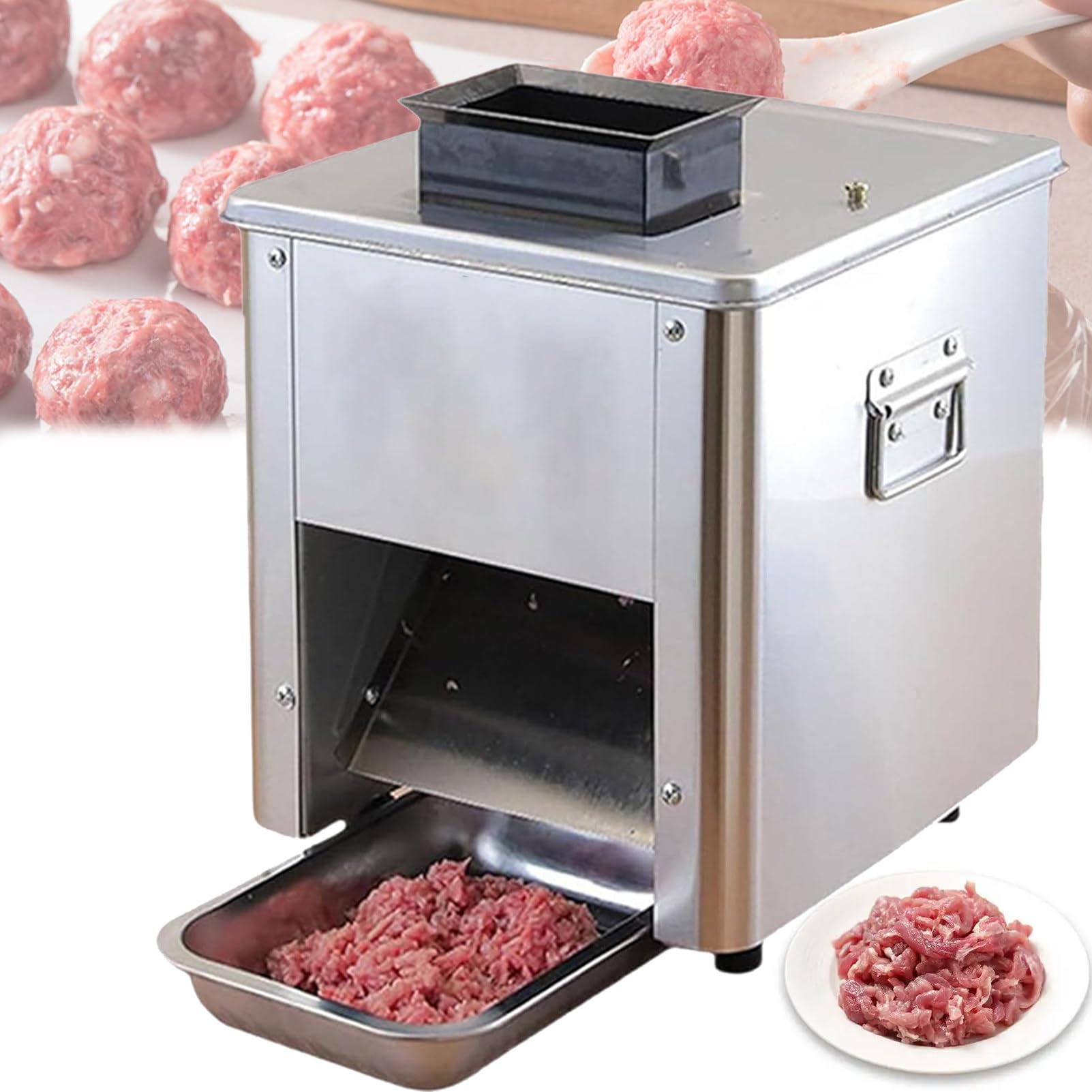 CWCQGH Meat Machine, Stainless Steel Meat Slicer Shredder Restaurant,for Boneless Meat Soft Vegetables (2.5mm)