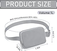 Vista 28 de Riñonera, bolsa para cinturón, correa ajustable ajustable de 40 pulgadas, para mujeres y hombres Beige