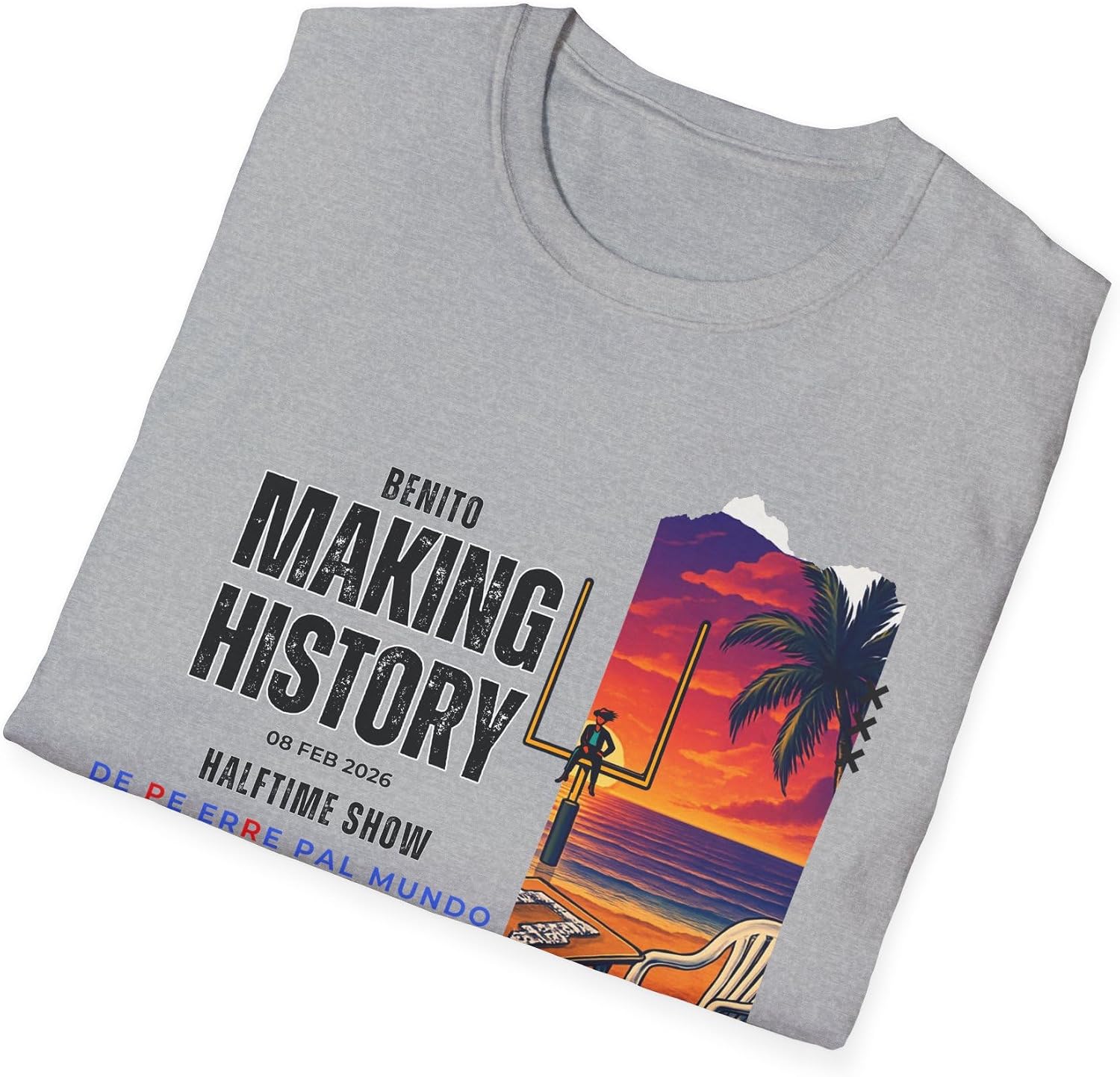 Puerto Rico Football Shirt, Benito Music Bowl Graphic Tee, Latin Vibes Football Concert T-Shirt, Boricua Gameday Shirt
