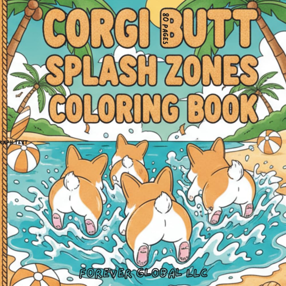 CORGI BUTT SPLASH ZONES COLORING BOOK: 80 PAGES (Corgi Butt Coloring Book)