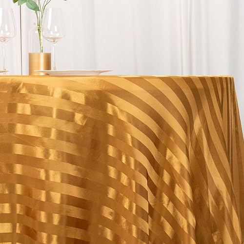 Miniatura 2 de Efavormart - Mantel redondo sin costuras de satén dorado de 120 pulgadas