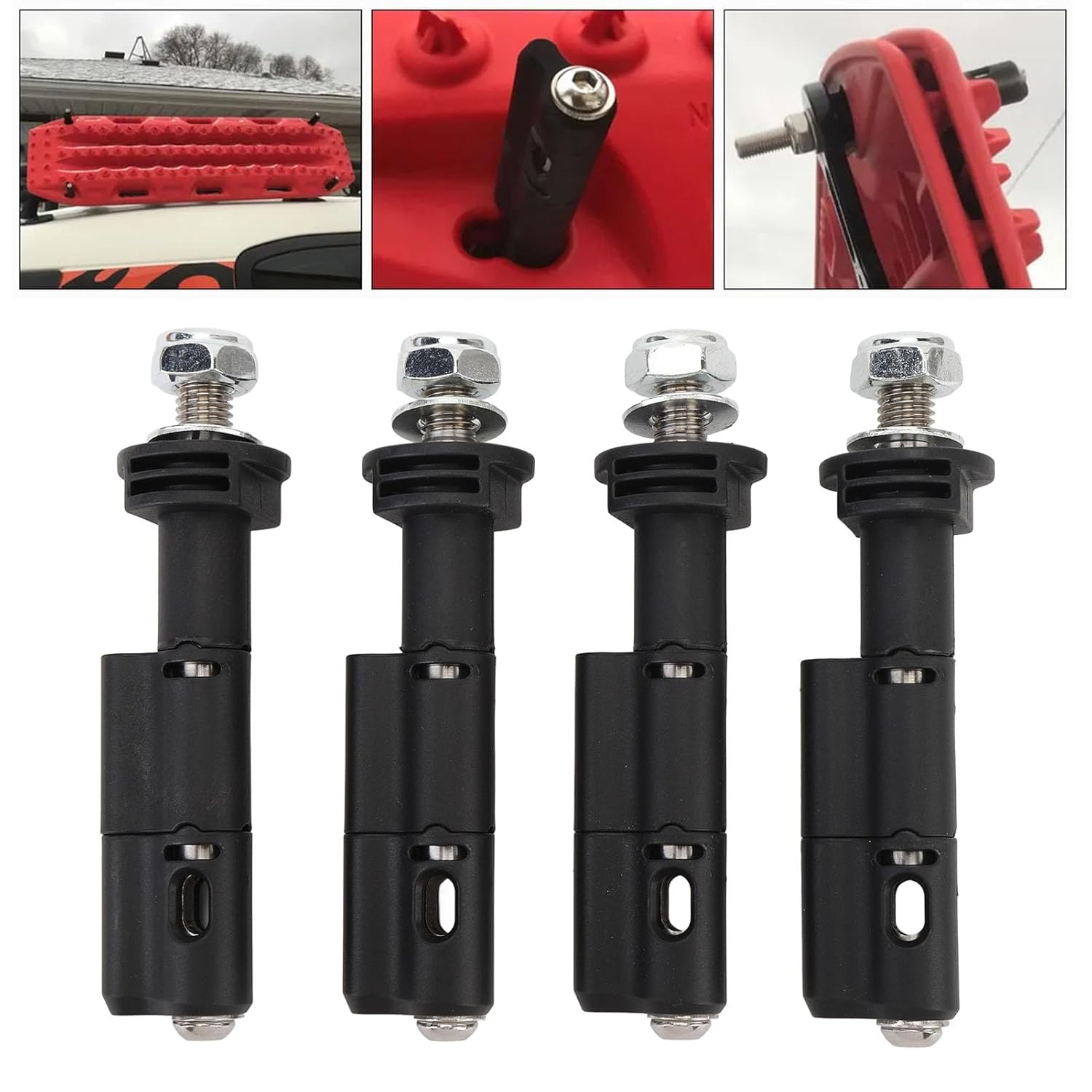 4PCS 17mm Mounting Pins Theftproof Safety Mount Pins Set Replacement for MaxTrax MKII LITE and Mini Recovery Traction Boards