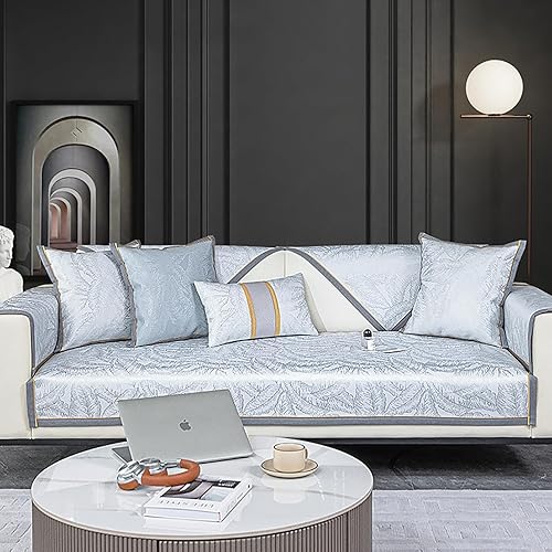 Miniatura 2 de Funda de sofá de seda de hielo para sofá de 1, 2, 3, 4 asientos, fundas de sofá modulares de verano, funda antideslizante en forma de L, funda de