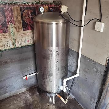 Well Water Pressure Tank, Stainless Steel Water Pressure Tanks for Well PUM/Water System, Vertical Pressurized Water Machine Bladder ContainersSize155x50cm/61x19.7in300L/79.3Gal
