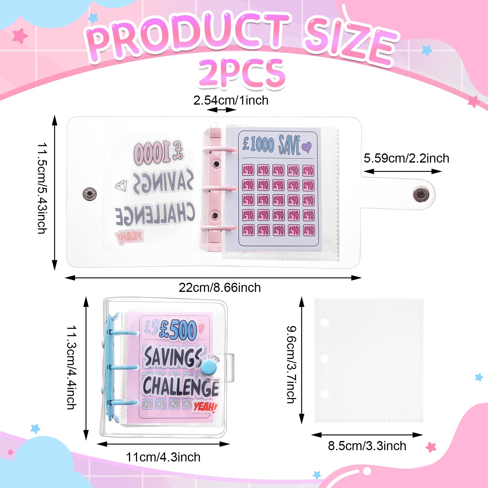 2Pcs Mini Money Savings Challenge Binder - Image 2