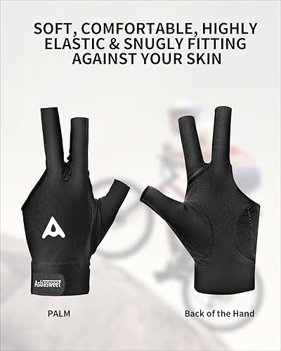 Miniatura 5 de Guante de billar para billar de licra elástica de 3 dedos, guante deportivo transpirable con proceso de silicona duradero, ideal para hombres y