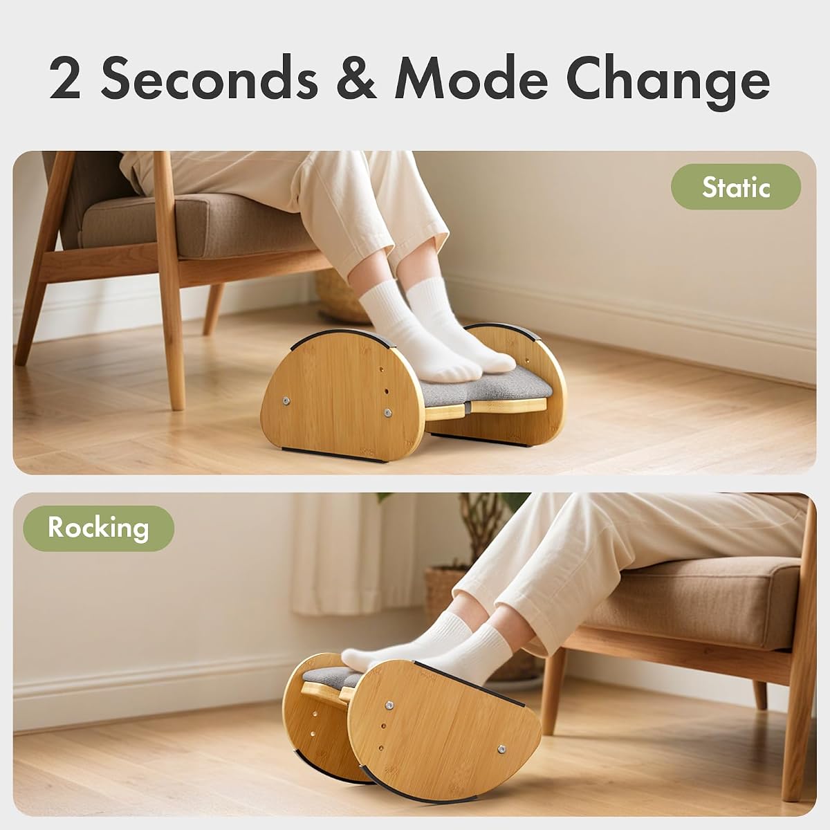 Adjustable Eco-Wood Foot Rest view 2