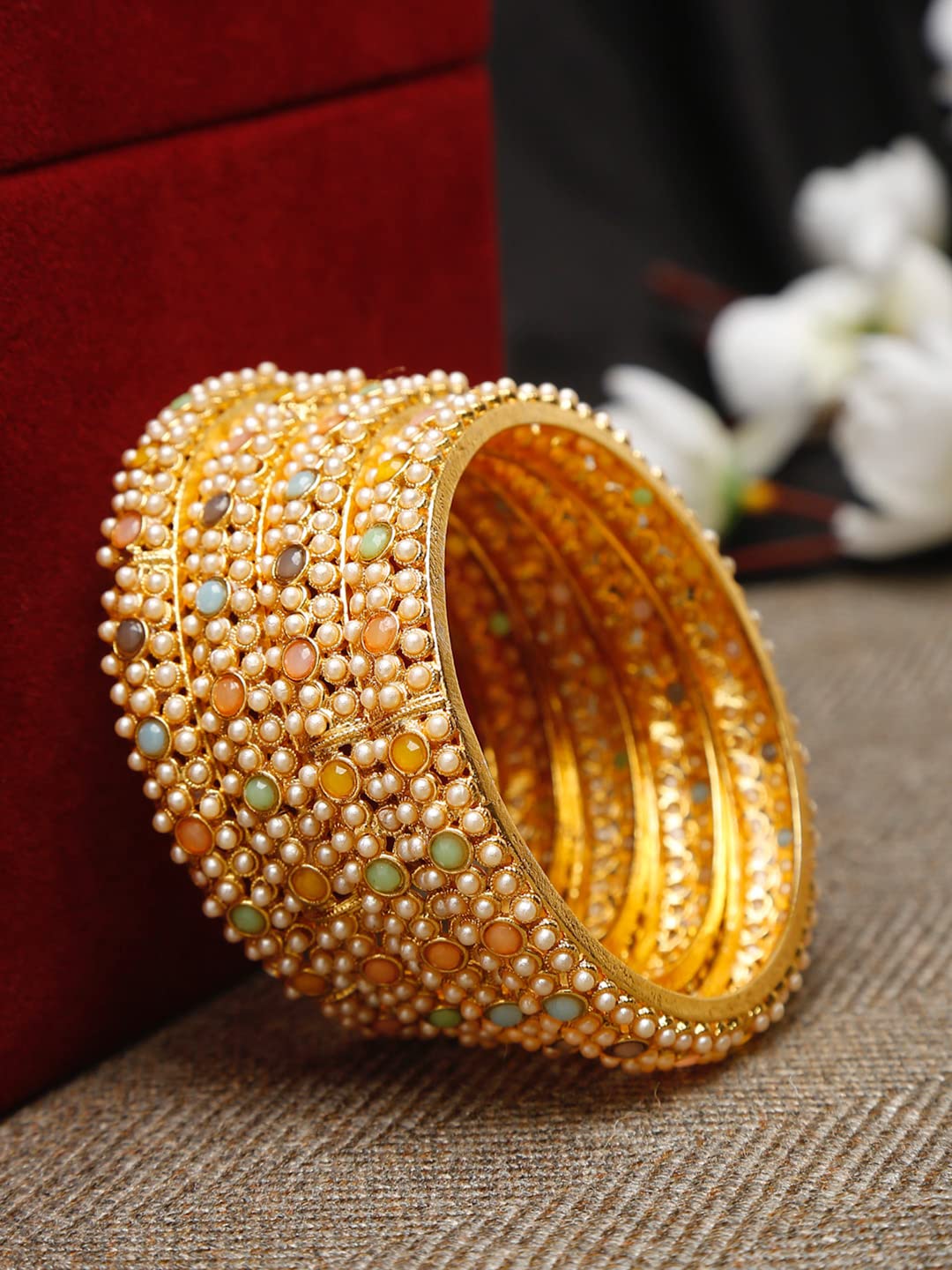 Plated Traditional Bangle Set of 4 (13807b_2.4)