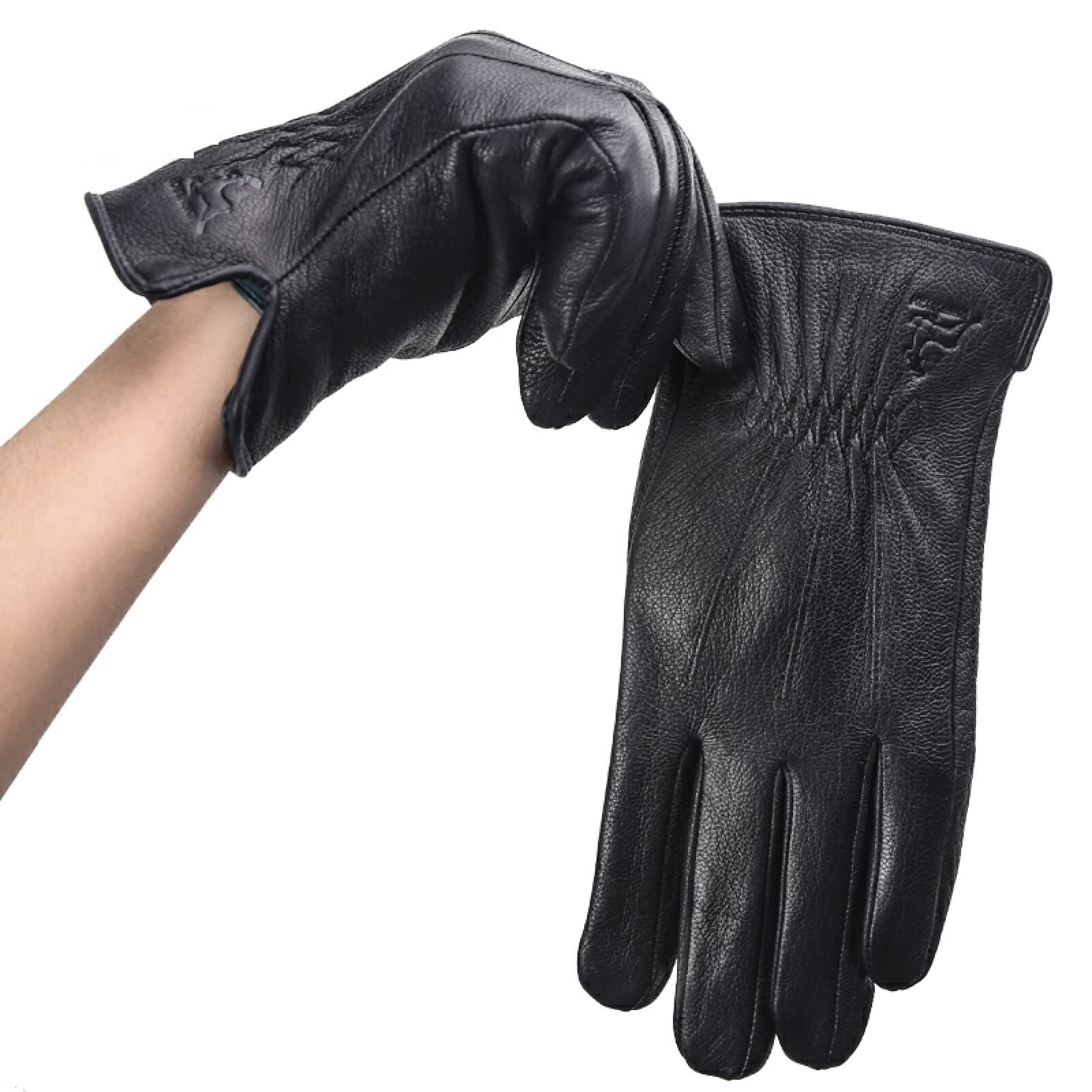 Handschuhe Herren Leder Warme Handschuhe Herren Winter Water Ripple Herrenhandschuhe Schwarze Herren Lederhandschuhe