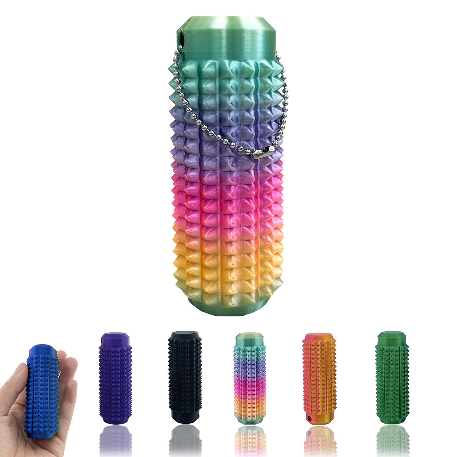 Little Ouchies Fidget, Portable Stim Tool, Pocket Mini Fidget Toy for Adults, Pain Stim Fidget, 3D Printed Venting Key Pendant, Spiky Grippie Stim Keychain for Anxiety Relief Positive, Novelty Gifts