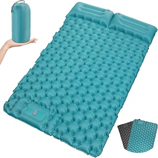 Satisure Wasserdicht Isomatte Camping Aufblasbare Matratze, Camping Matratze Outdoor, Ultraleicht Luftmatratze mit Fußpresse Pumpe, Faltbare Schlafmatte mit Kissen, Aufblasbarer Wasserhängematte