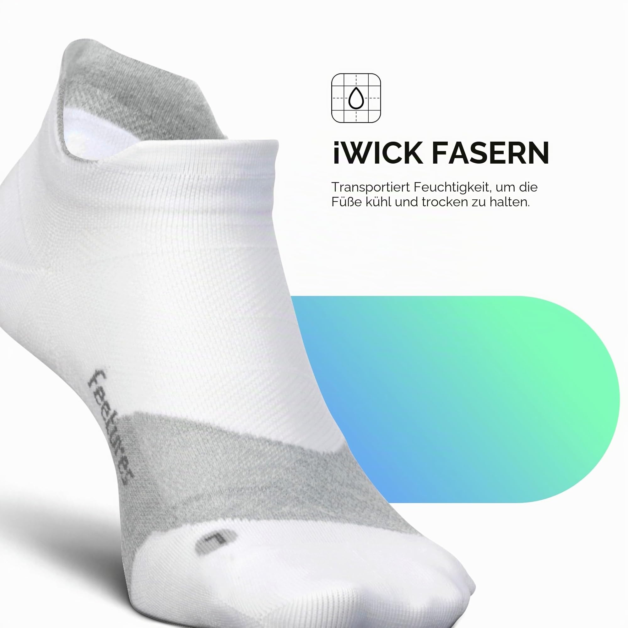 Feetures Elite Ultra Light No Show Tab | mit gezielter Kompression, Sportsocken