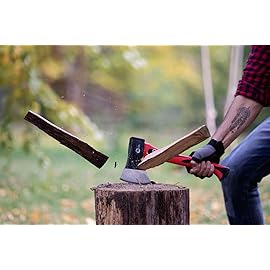 INTERTOOL Hatchet for Chopping Wood and kindling - Small Hand Axe for Camping Firewood - 15 Survival Ax - with Shock-Absorbing Fiberglass Anti-Slip Handle HT-0261