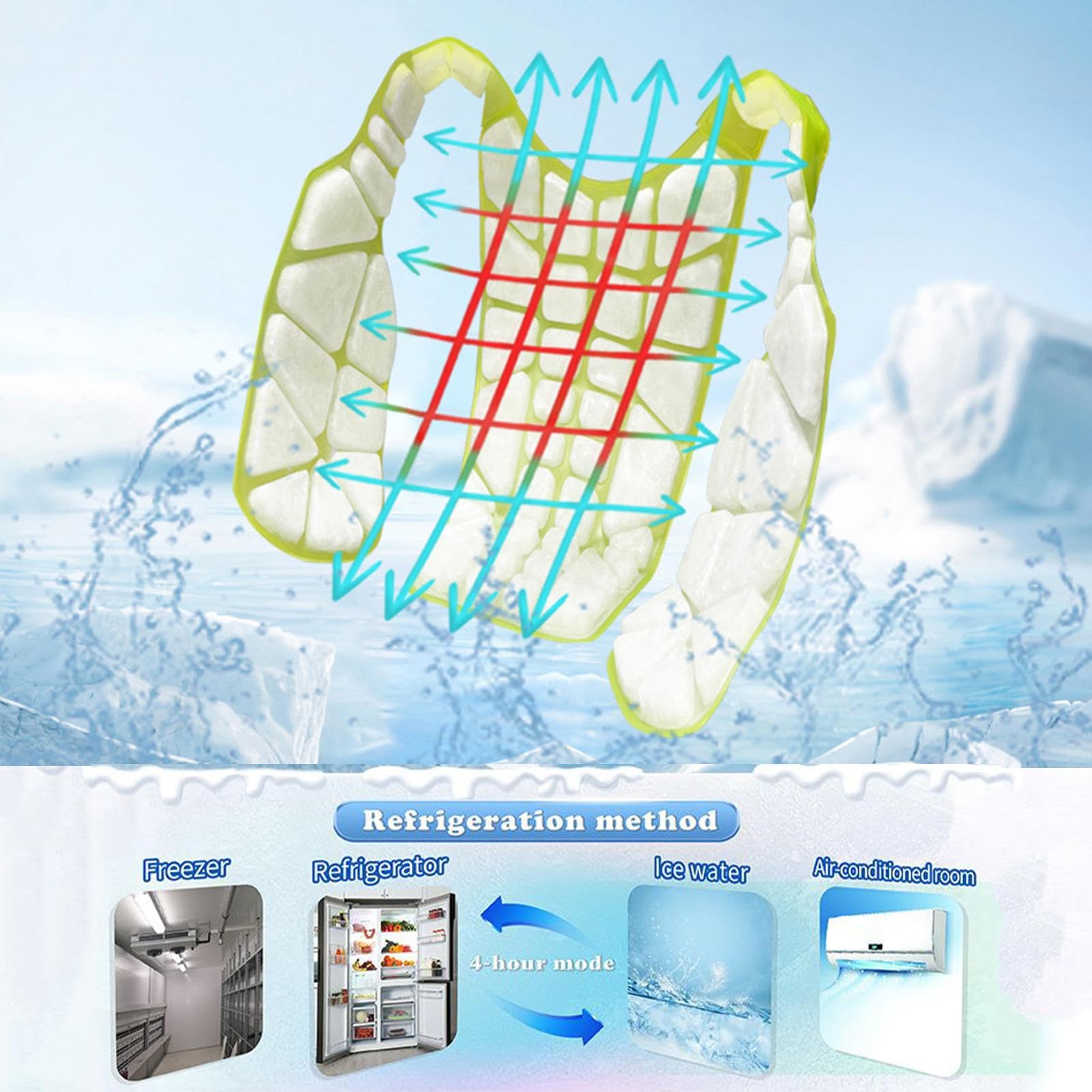 Chaleco De Refrigeración Exterior - 38 Cm 14.96 X 12.99 Pulgadas Equipo De Protección Personal, Equipo De Protección Solar Ligero, De Calor Transpirable | Chaleco De Seguridad S