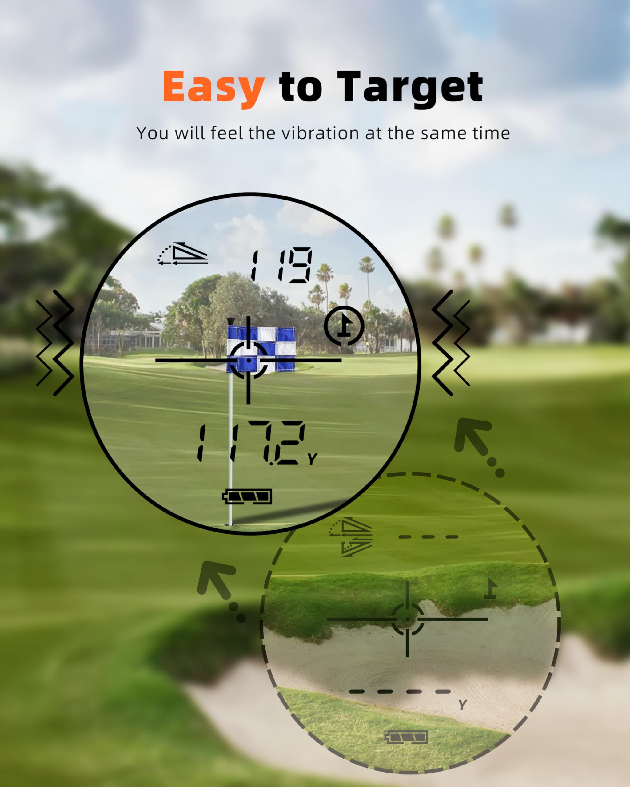 DORMIE T80 Mini Golf Rangefinder with Slope,1000 Yards Type-C Rechargeable Rangefinder, 7X Magnification, Slope Compensation, 0.02s Fast Measurement, Nappa Leather-Wrapped Body - 5