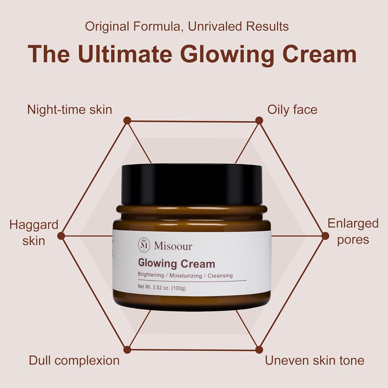 Natural Facial Moisturizer Cream with Lemon, Grandiflorus Root Extract & Hyaluronic Acid, Anti-Aging, Dull Skin, Water-Based, Vitamin C, Hydrating Day/Night Cream for All Skin Types, 3.52oz - Image 4