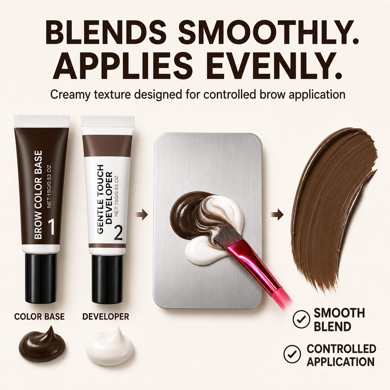 2-in-1 Brow Color Kit, Complete Eyebrow Color Set, Easy Brow Routine for Natural-Looking Brow Definition, 30g (Dark Brown) thumbnail