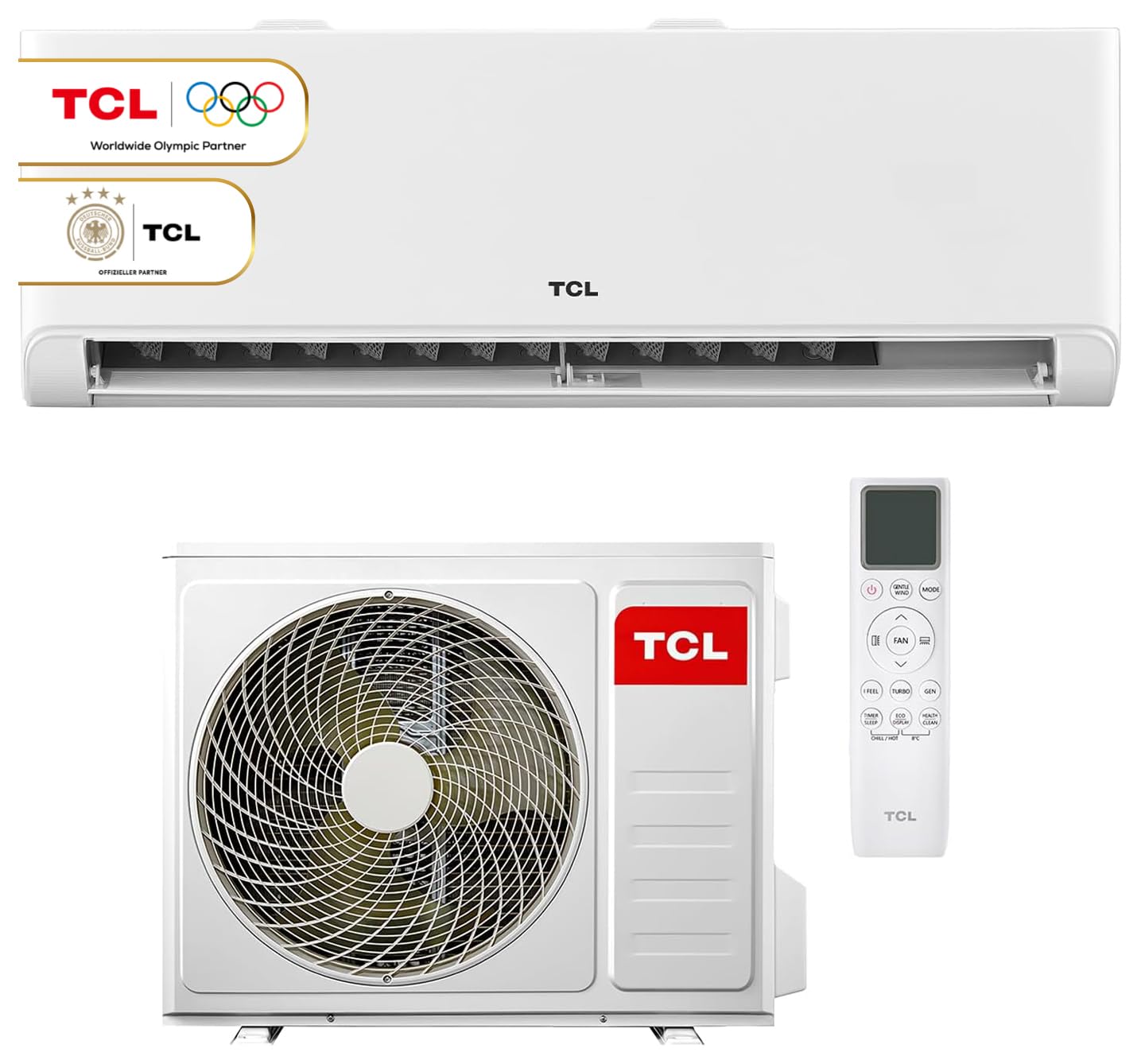 TCL Split Klimaanlage 12000 BTU BreezeIN mit Sprachsteuerung, WIFI für Räume bis 45m² 4 in 1: Heizen, Kühlen, Entfeuchten, Ventilieren - volle Flexibilität bei der Installation