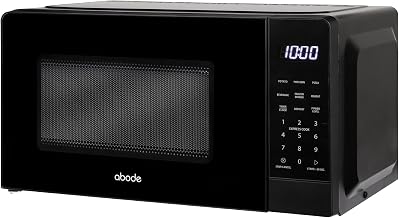 Abode Touch Control Microwave 20 Litre Black Digital 700W with Clock & Timer, 5 Auto Cook Settings & Defrost, 10 Power Levels AMT2012B (Touch Control, Black)