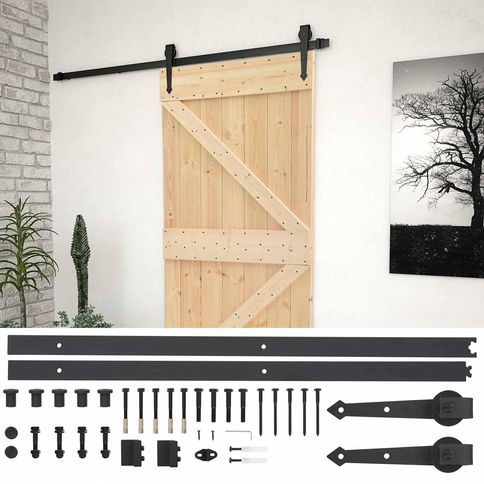 vidaXL Puerta Corredera 80 x 210 cm Madera de Pino Maciza