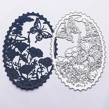 Metal Die Cuts,Die Cuts for Card Making,Ellips Frame Metal Cutting Dies Scrapbooking Album Decoration Embossing Making Stencils Die Cut 12.6x8.5cm