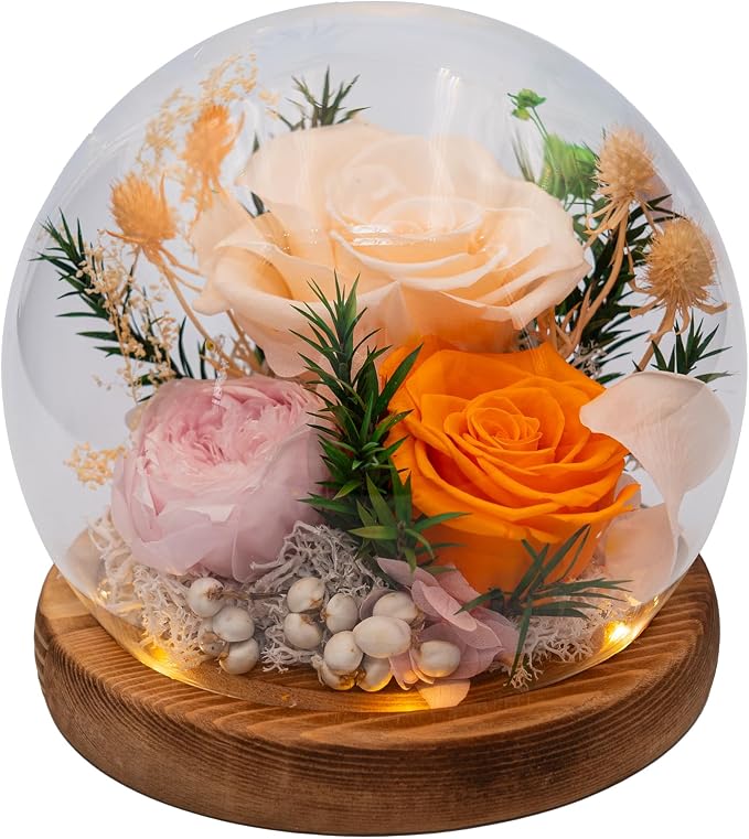 Preserved Flowers in Glass Dome