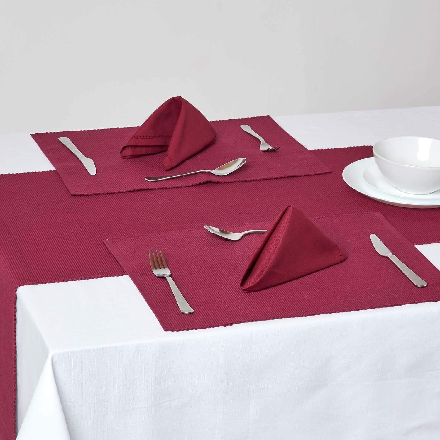 HOMESCAPES Premium Place Mats for Table Set of 2, Non-Slip Plum Table Mats, 100% Cotton - Image 3