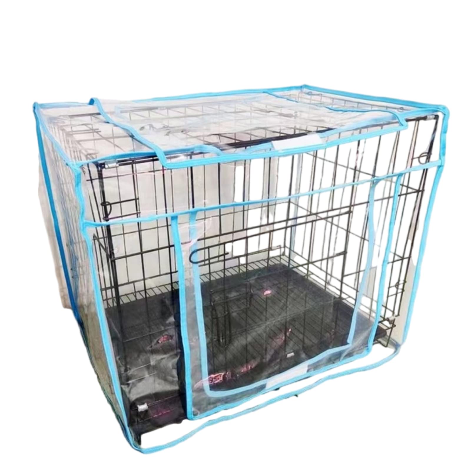 Amazon.co.jp: 透明防風保温猫犬ケージカバー、夏季防虫透明保護カバー