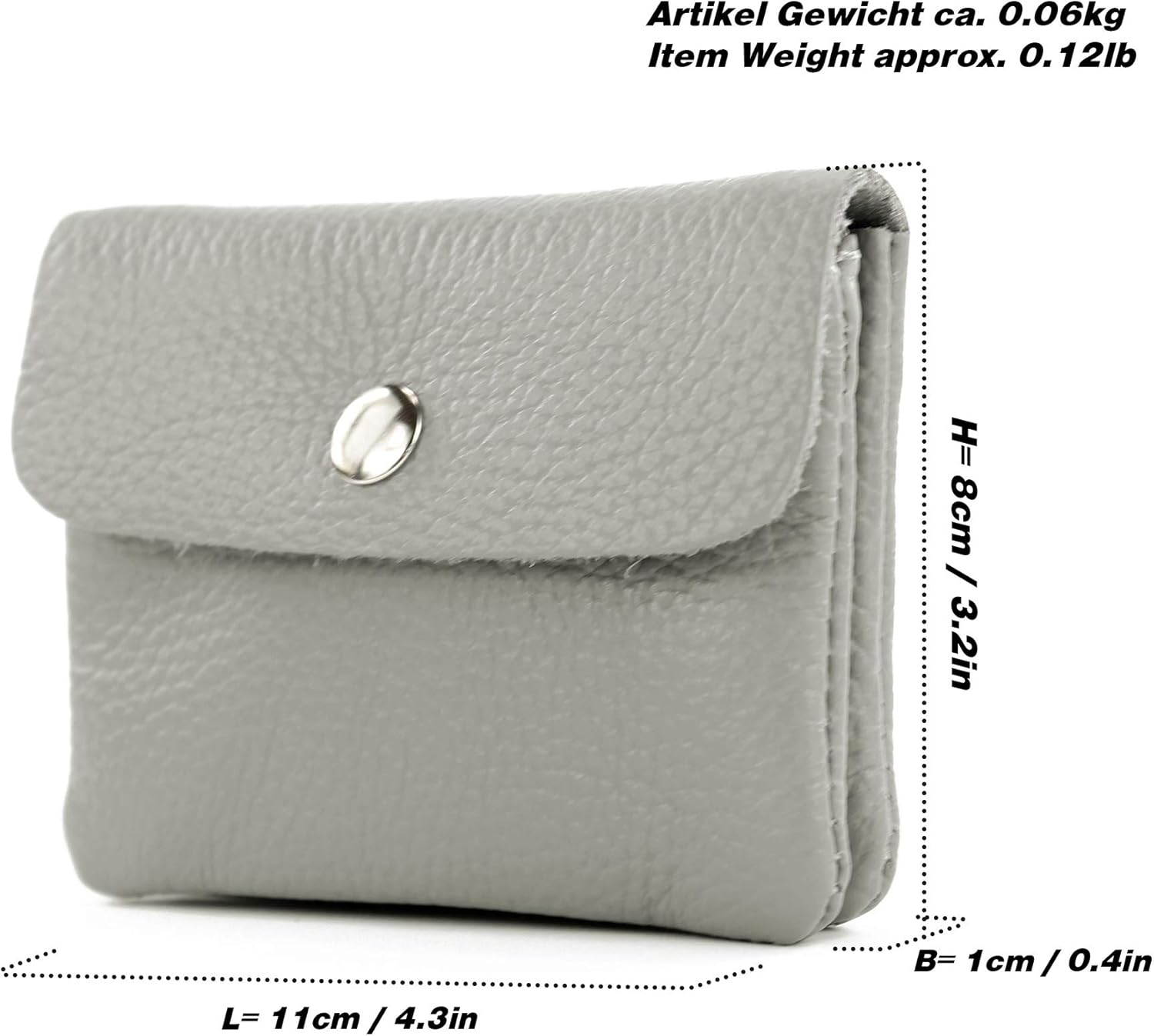 modamoda de - P09 - Italian leather women's wallet small (Denim blue metallic)