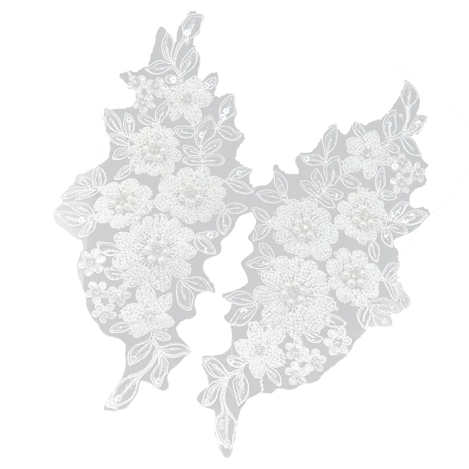 Applikationen für Kleidung, Aufnäher, bestickte Applikationen(White)