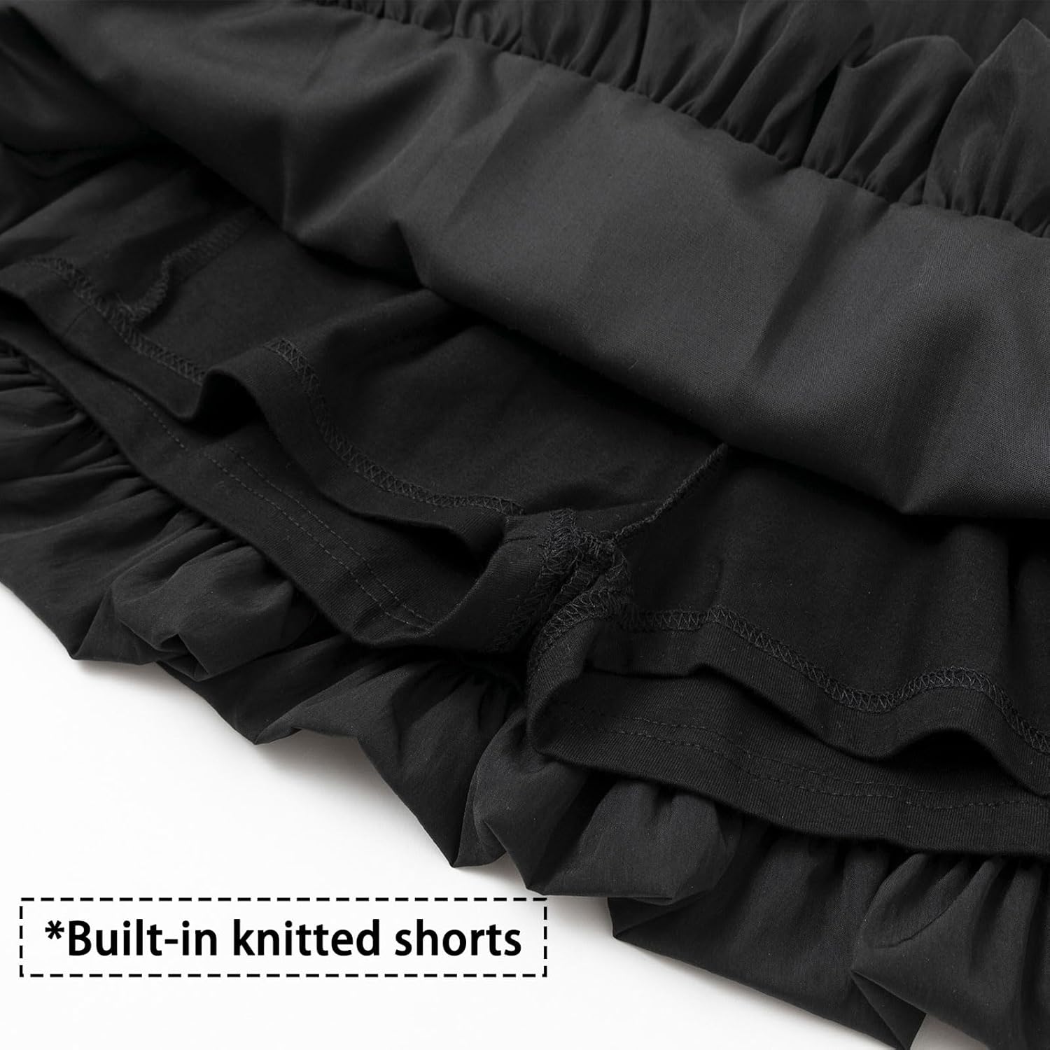 Curipeer Kids Teen Girls Short Ruffle White Summer Mid Skirts High Waisted Pleated Cream Girls Skirts with Pockets - Image 6