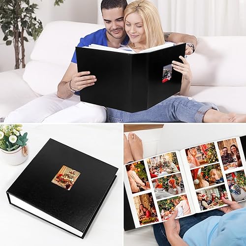Miniatura 7 de Álbum de fotos de 700 bolsillos, cubierta de piel de 4 x 6 pulgadas, capacidad extragrande, para bodas, familias y bebés, con capacidad para 700
