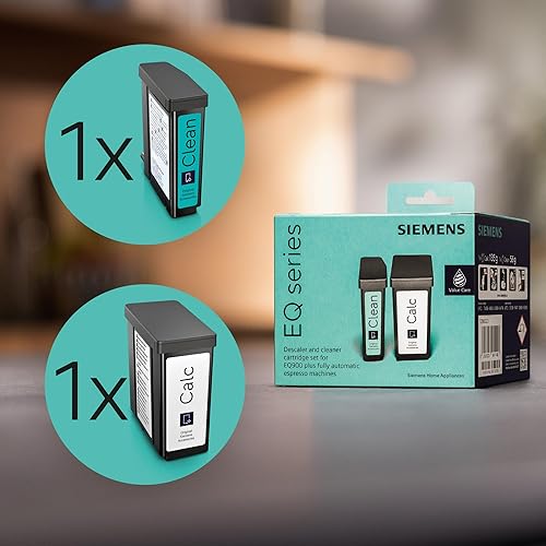 Miniatura 4 de SIEMENS Multipack 1 cartucho de limpieza y descalcificación TZ800Z3 para máquinas de café totalmente automáticas EQ900plus, contenido 1 cartucho de