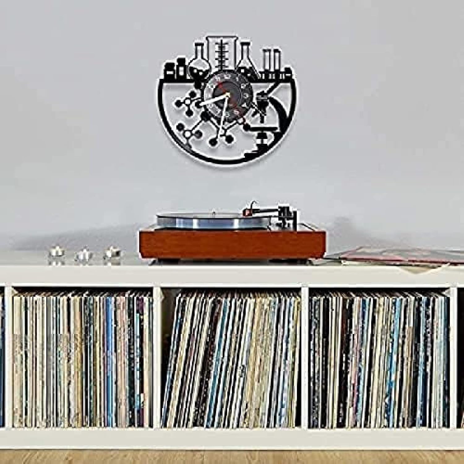 Silent Quartz Wall Clock Chemical Equipments Vinyl Wall Clock Laboratory Experiment Bioexperiment Supplies Vivid Modern Wall Watch Science Lovers Arabic Numerals