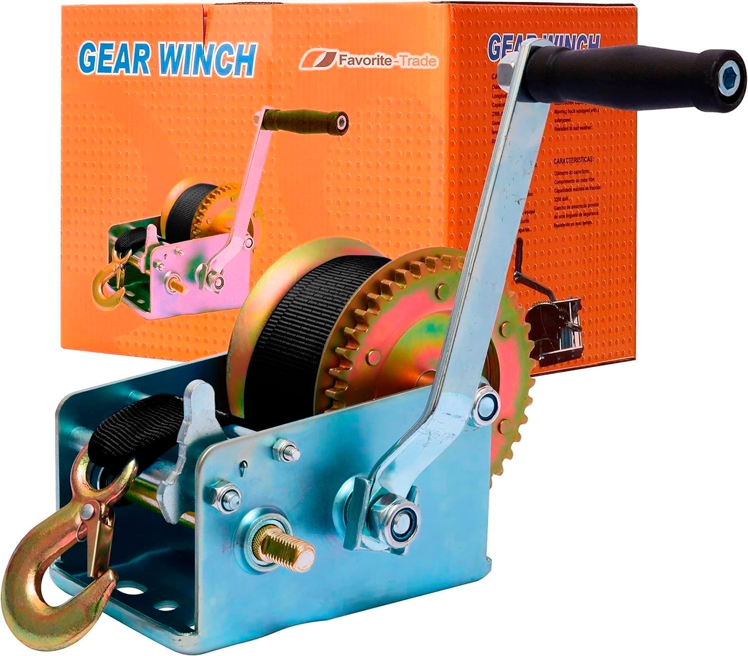 Trailer Winch – Durable Hand Crank – 3500 lbs Hand Winch with Cable - Boat Trailer Cable, Heavy Duty Rope Crank for Trailer, Boat or ATV Towing